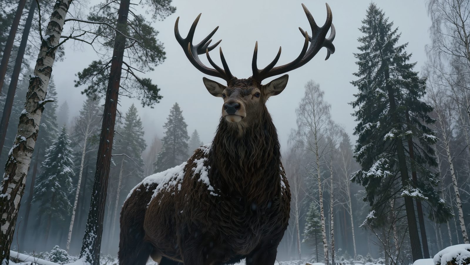 The stag in the old-growth forest